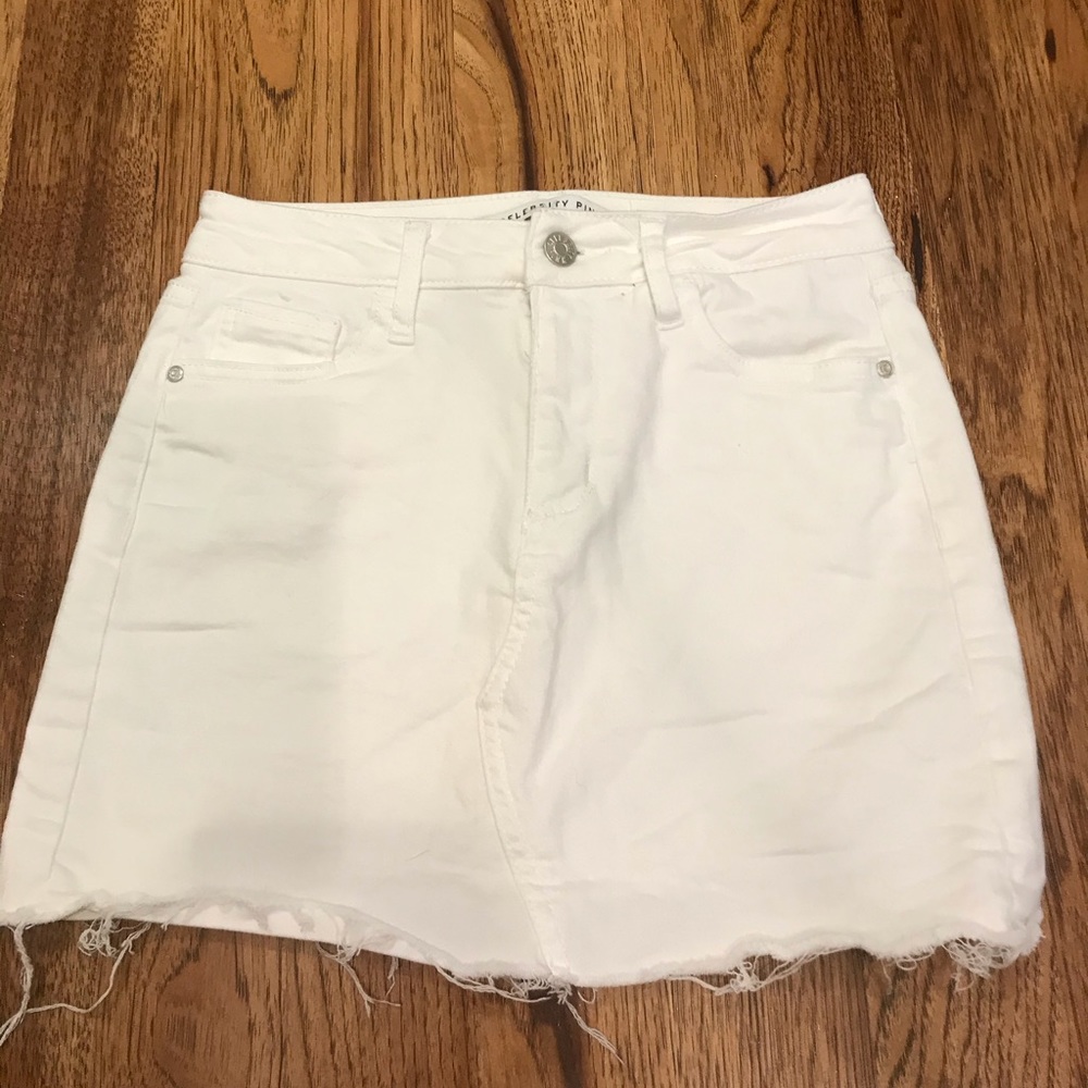 White Jean Skirt